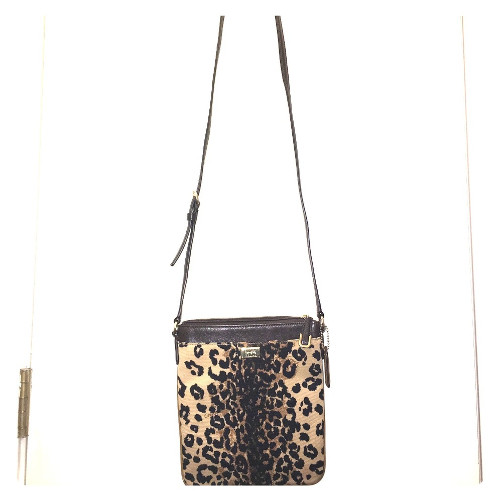 Authentic Coach Leopard Print Crossbody Bag